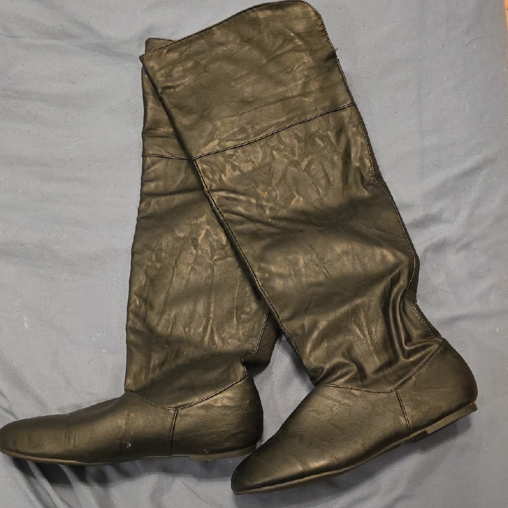 Rue21 Sleek Black Over the Knee Boots